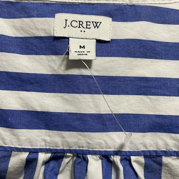 J.Crew Striped V-neck Short-Sleeve Poplin Top Size Medium - Picture 7 of 8
